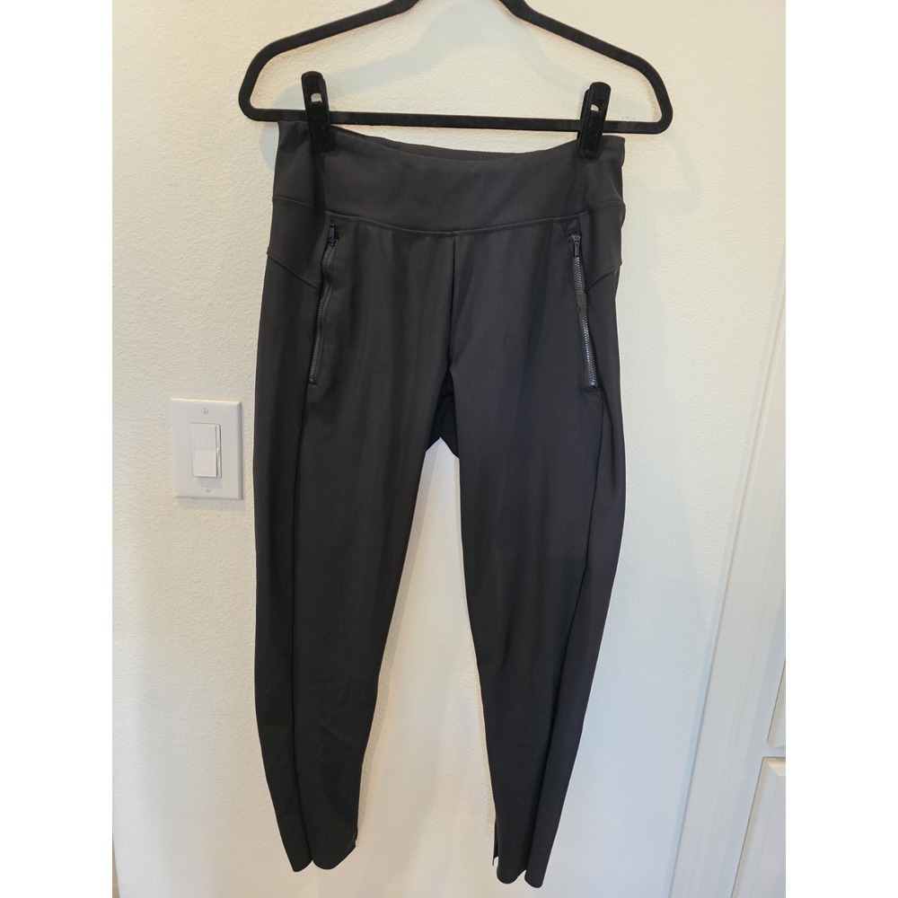 Black City Pant Jogger Sz M Zipper Pockets Shapewear‎ Compression Travel Workout